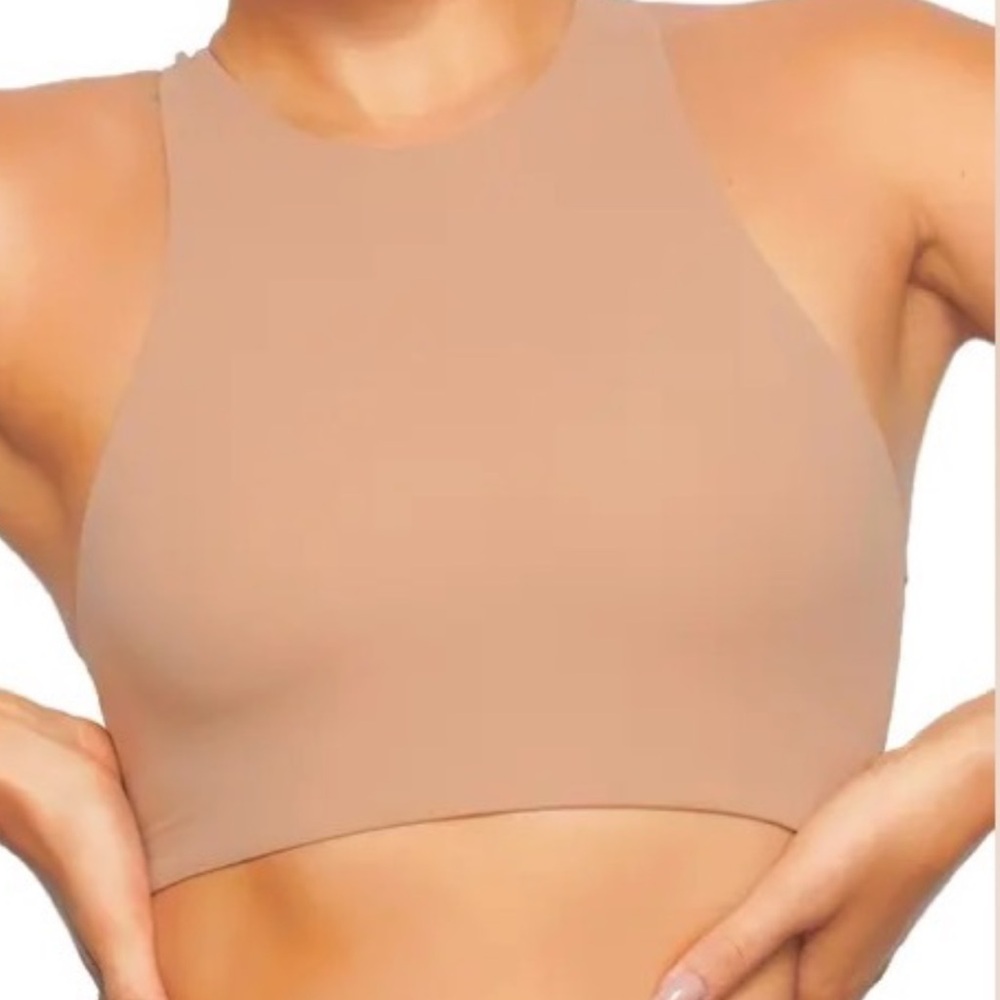 SKIMS High-Neck Nude Bralette